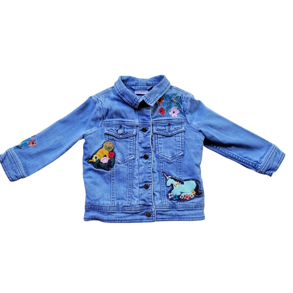 Embroidered Denim Jacket size 4